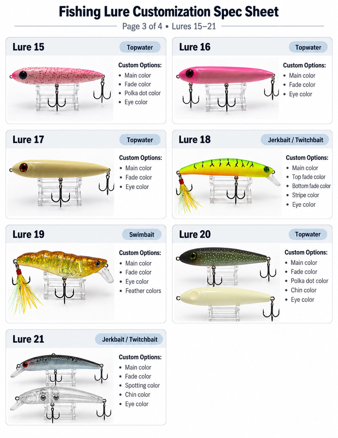 Paint designs 15 through 21